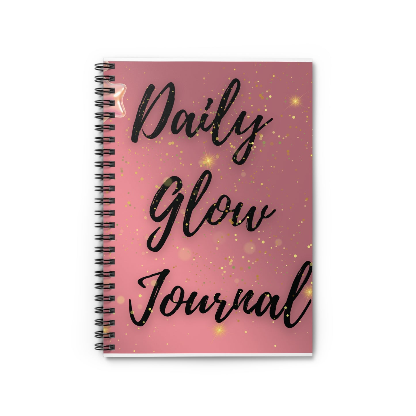 Daily Glow Spiral Notebook, Motivational Journal, Gift for Her, Daily Planner, Custom Notebook, Sparkle Journal