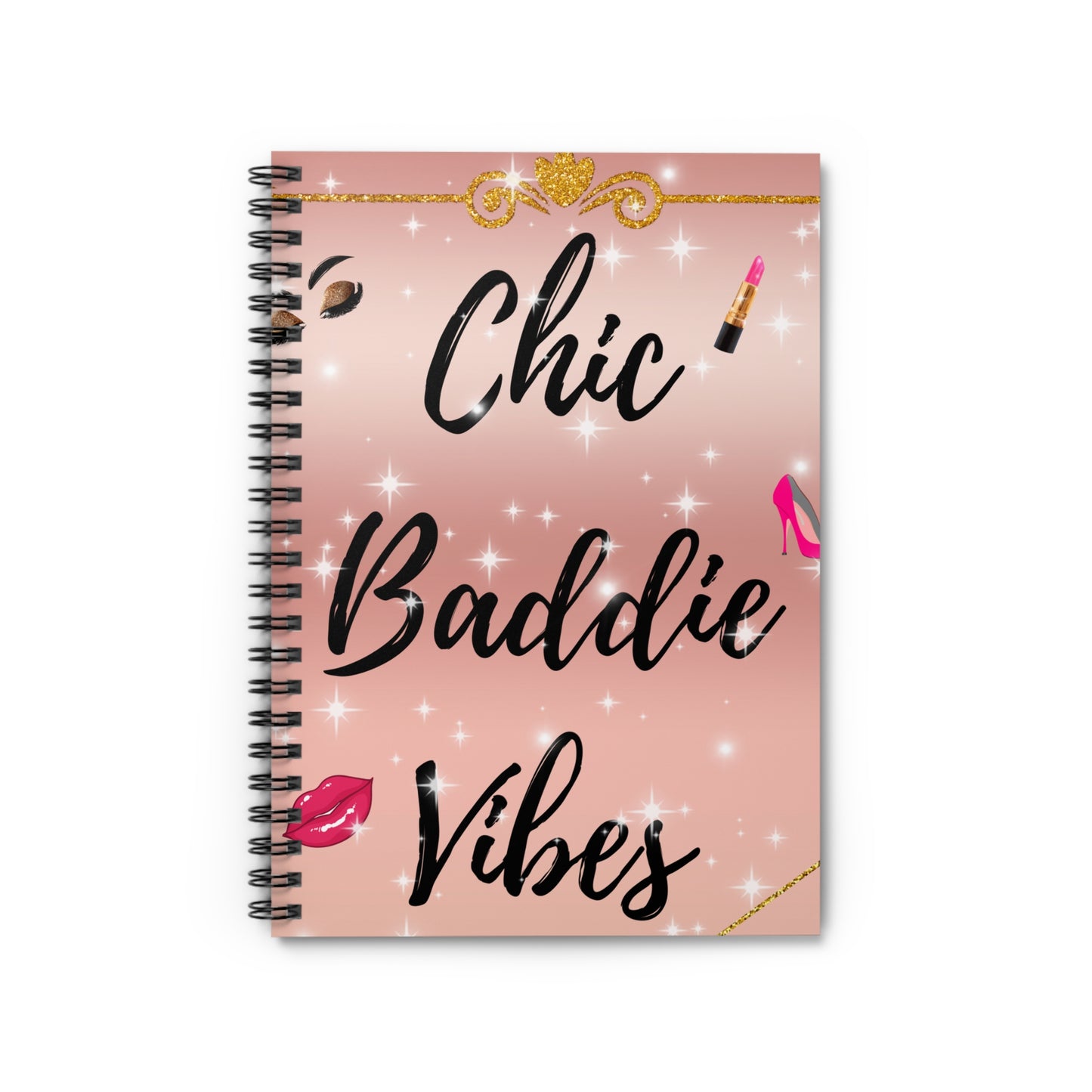 Chic Baddie Spiral Notebook - Stylish Journal for Confident Women, Cute Gift for Her, Pink Aesthetic, Daily Planner