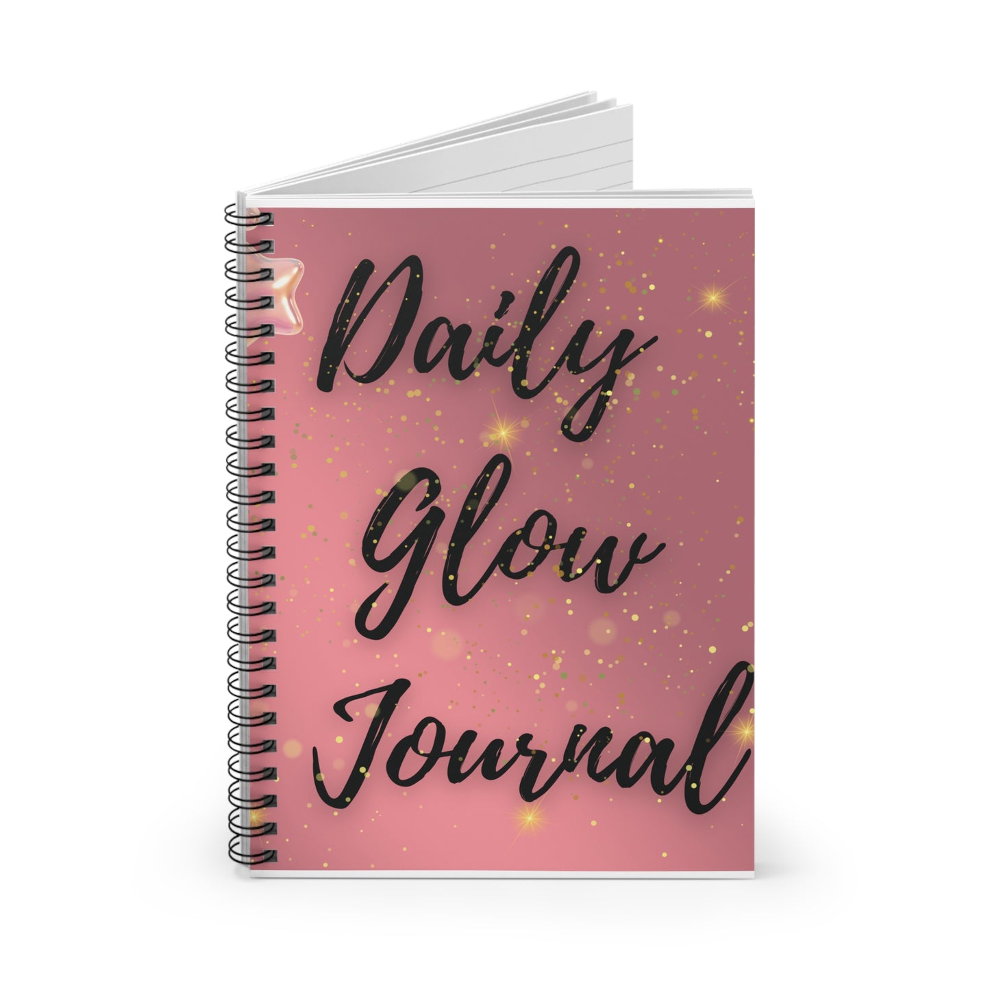 Daily Glow Spiral Notebook, Motivational Journal, Gift for Her, Daily Planner, Custom Notebook, Sparkle Journal