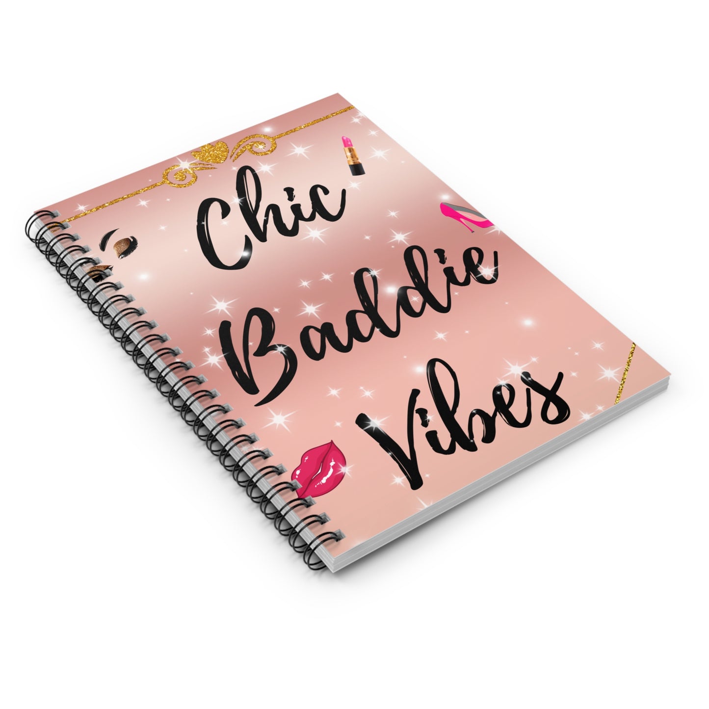 Chic Baddie Spiral Notebook - Stylish Journal for Confident Women, Cute Gift for Her, Pink Aesthetic, Daily Planner