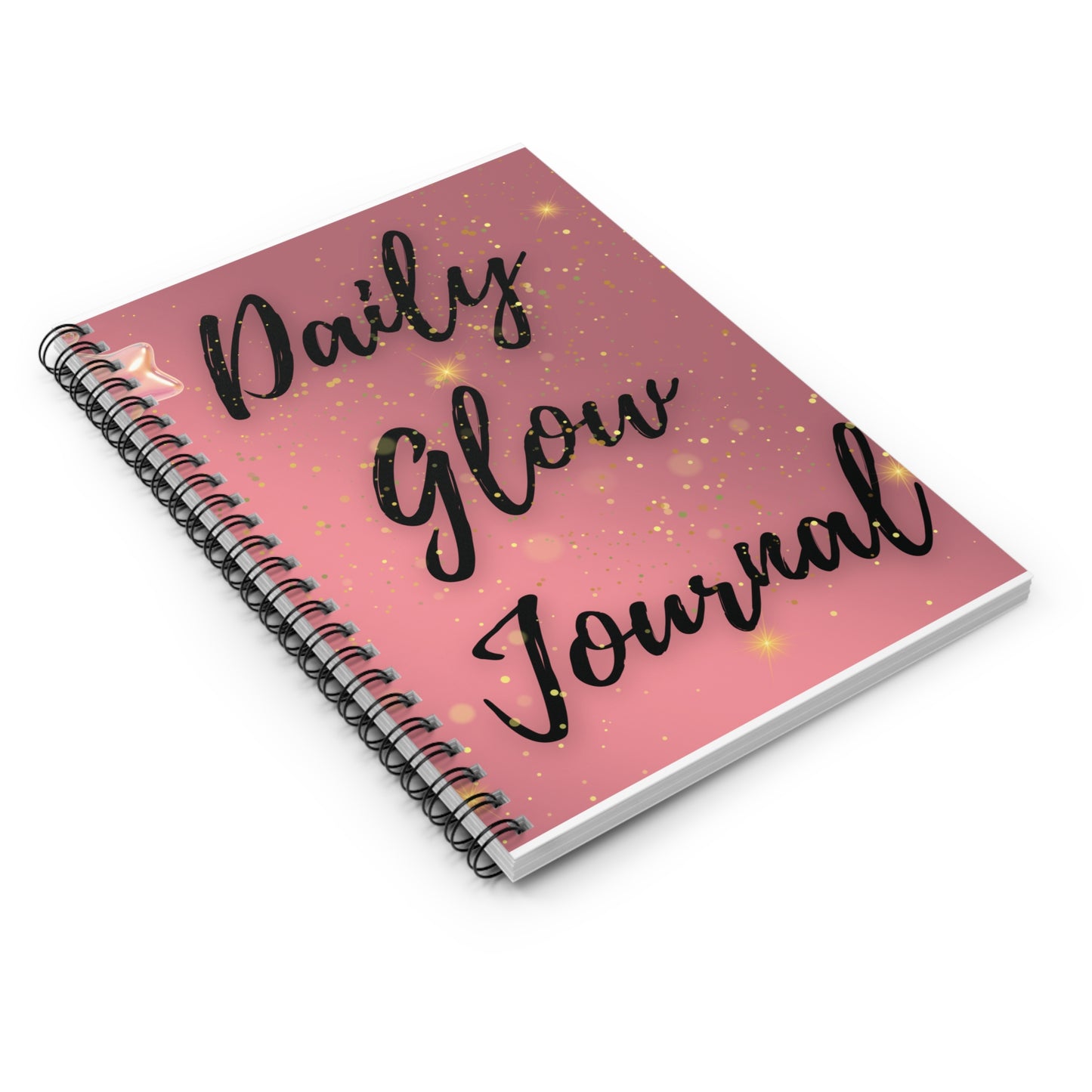 Daily Glow Spiral Notebook, Motivational Journal, Gift for Her, Daily Planner, Custom Notebook, Sparkle Journal